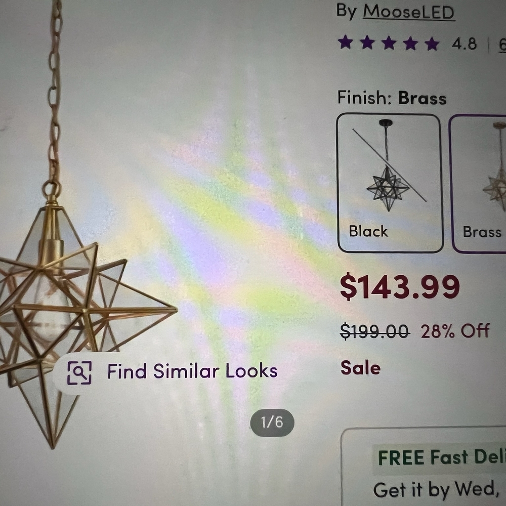 Geometric Brass Pendant Light
